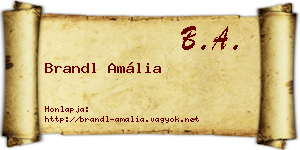 Brandl Amália névjegykártya
